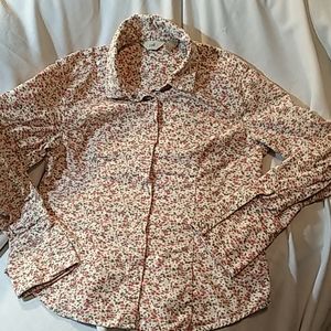 J Jill XS Cream Corduroy Button Up